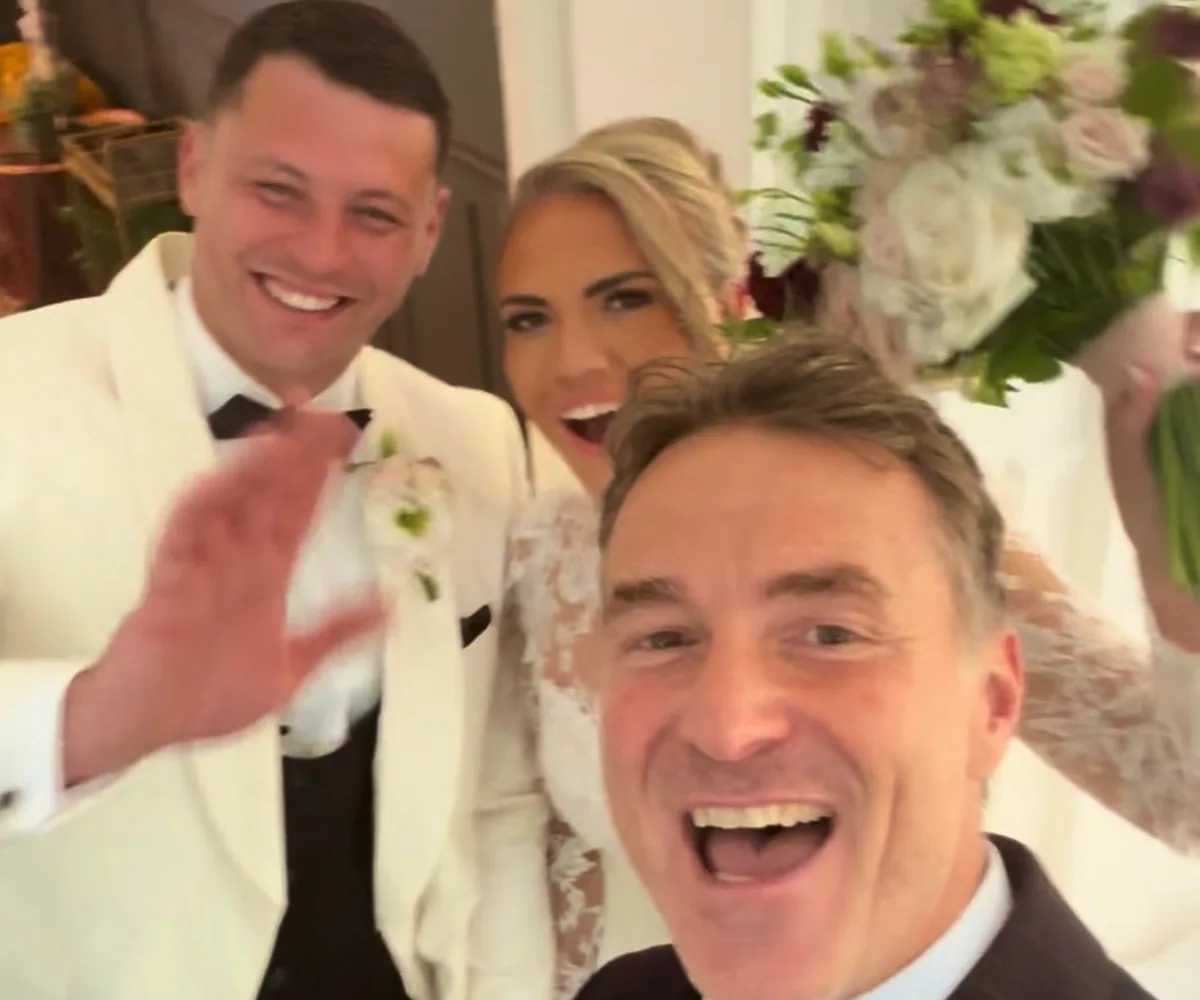 Sophie and Stephen with Howard at Woodhill Hall